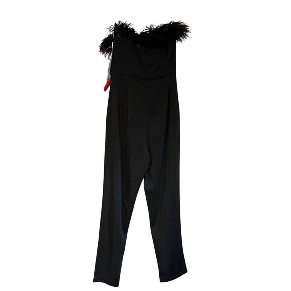 Mac Duggal NEW Size 2 68146 Black Feather Neck Sleeveless Strapless Jumpsuit NWT - Picture 9 of 9